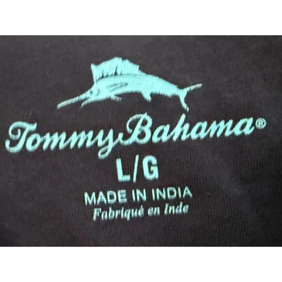 Tommy Bahama Mens Relax Long Sleeve Turquoise T-Shirt L 100% Cotton - Picture 3 of 7